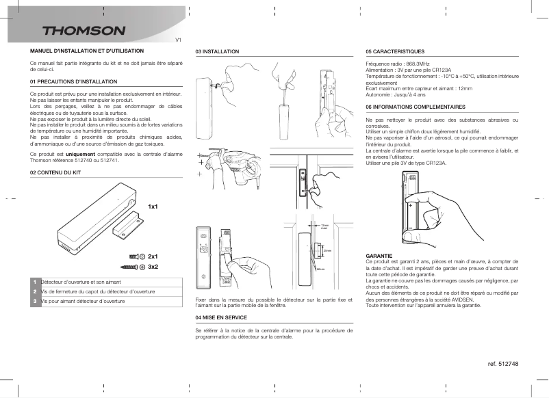 Image de la première page du manuel de l'appareil 512748