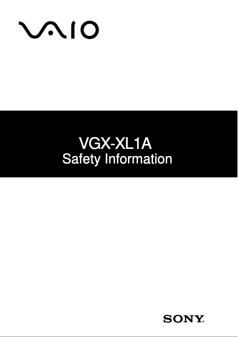 Page n°1 - Instructions de sécurité Sony Vaio VGX-XL1