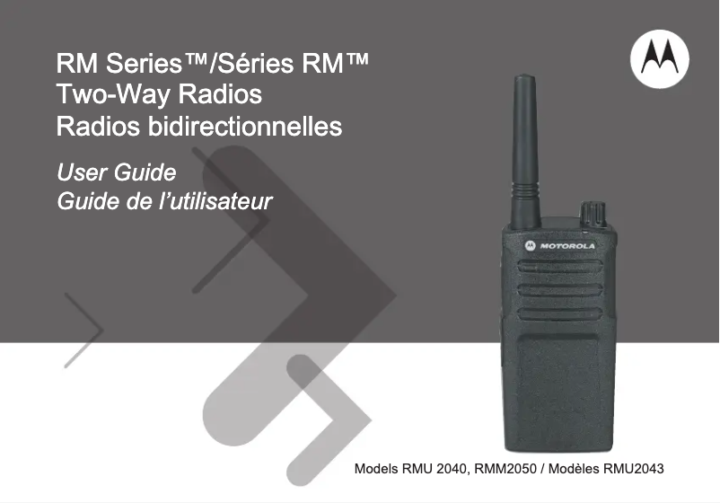 Page n°1 - Manuel utilisateur Motorola RMM2050