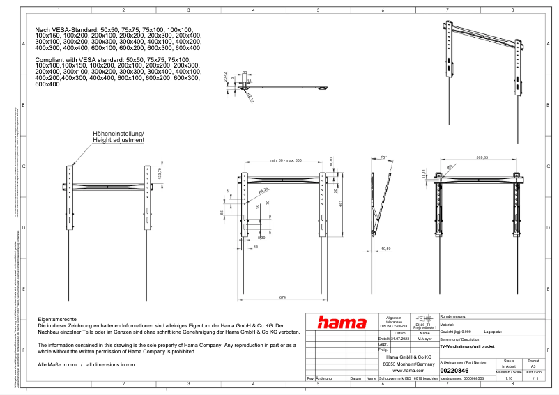 Page 1 de la notice Fiche technique Hama Ultraslim 00118604