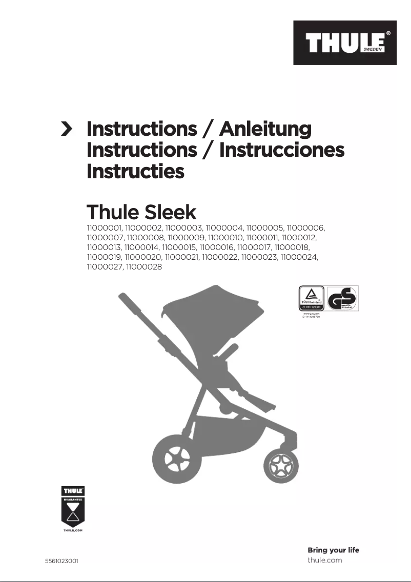 Page 1 de la notice Manuel utilisateur Thule Sleek