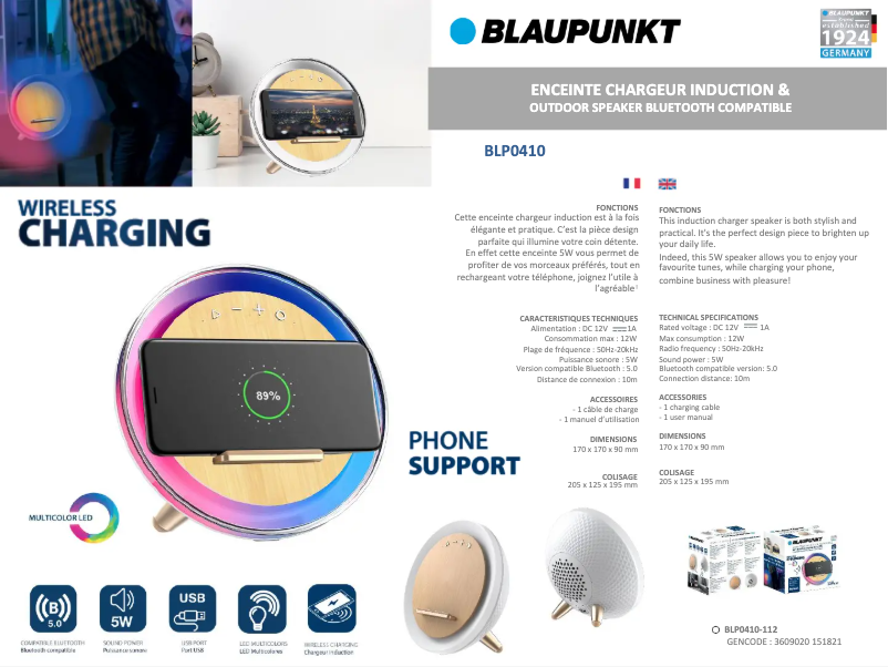 Image de la première page du manuel de l'appareil BLP0410