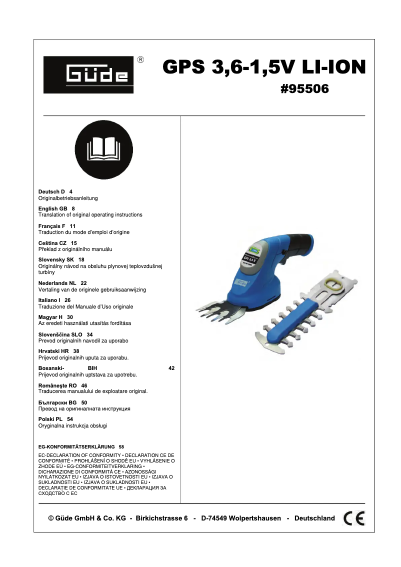 Image de la première page du manuel de l'appareil GPS 3,6V-1.5 LI-ION