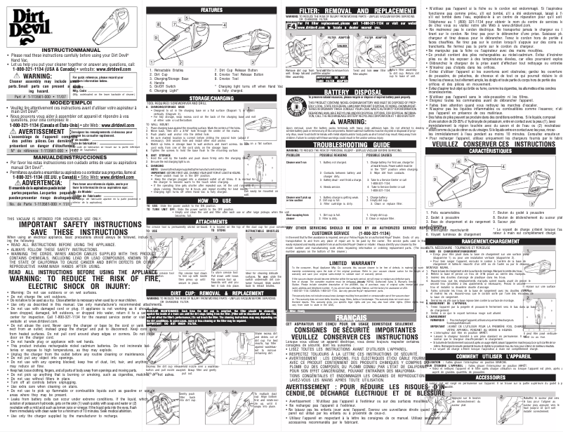 Página 1 del manual Manual de usuario Dirt Devil Accucharge