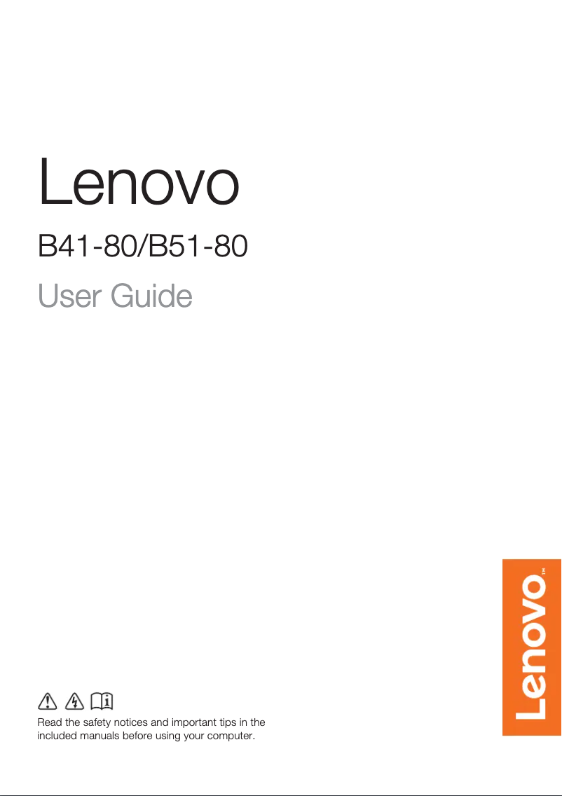 Page 1 de la notice Manuel utilisateur Lenovo B51-80