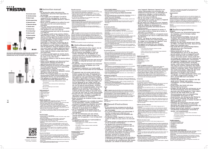 Page 1 de la notice Manuel utilisateur TriStar MX-4839
