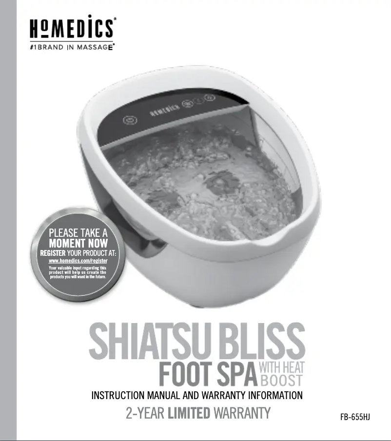 Page n°1 - Manuel utilisateur Homedics FB-655HJ