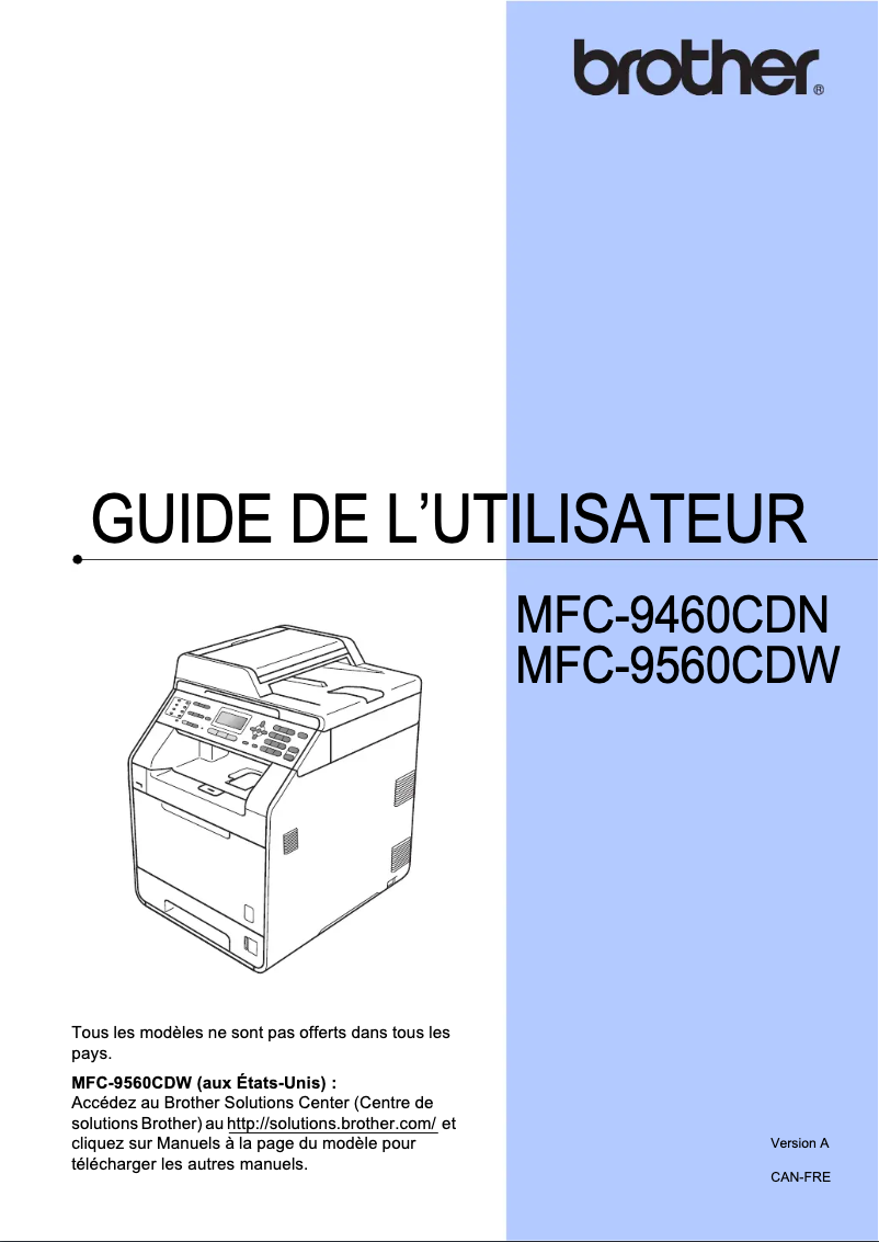 Page n°1 - Manuel utilisateur Brother MFC-9560CDW