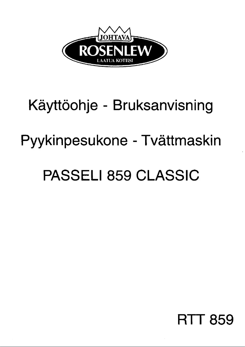 Page n°1 - Manuel utilisateur Rosenlew RTT859