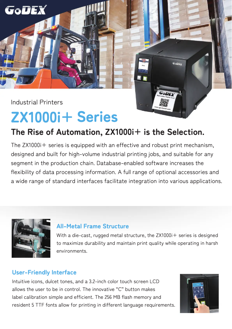 Page n°1 - Brochure Godex ZX1600i