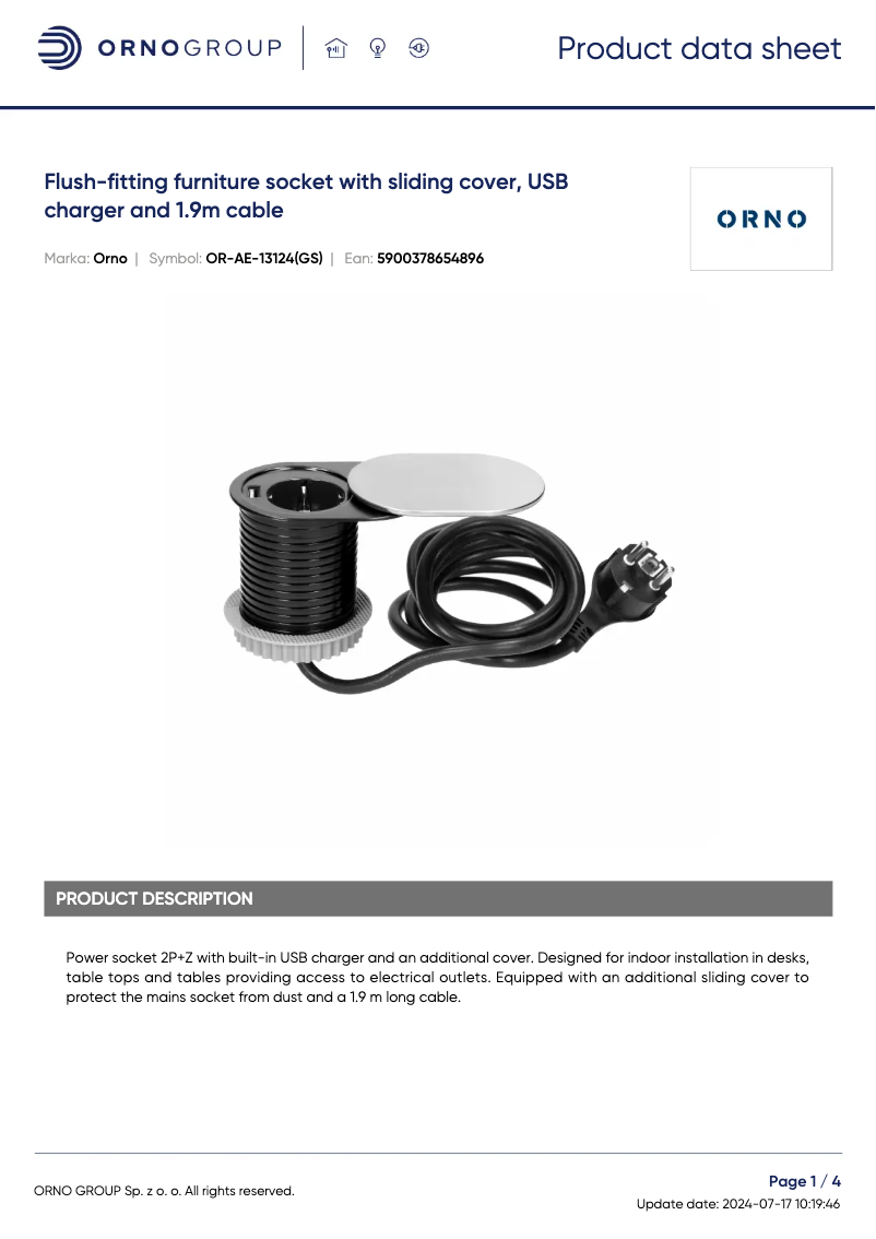 Image de la première page du manuel de l'appareil OR-AE-13124