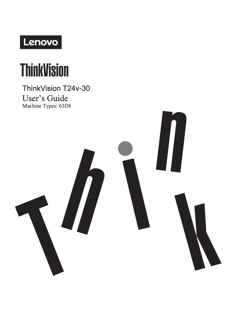 Page n°1 - Manuel utilisateur Lenovo ThinkVision T24v-30