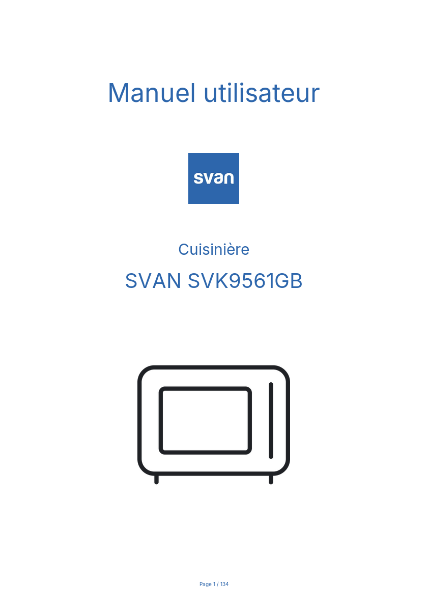 Image de la première page du manuel de l'appareil SVK9561GB