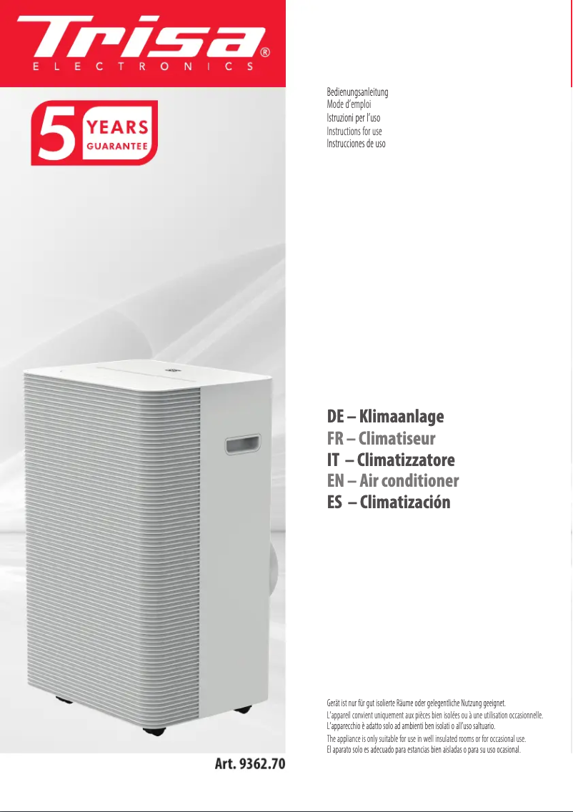 Page 1 de la notice Manuel utilisateur Trisa Cool Mate 9362.70