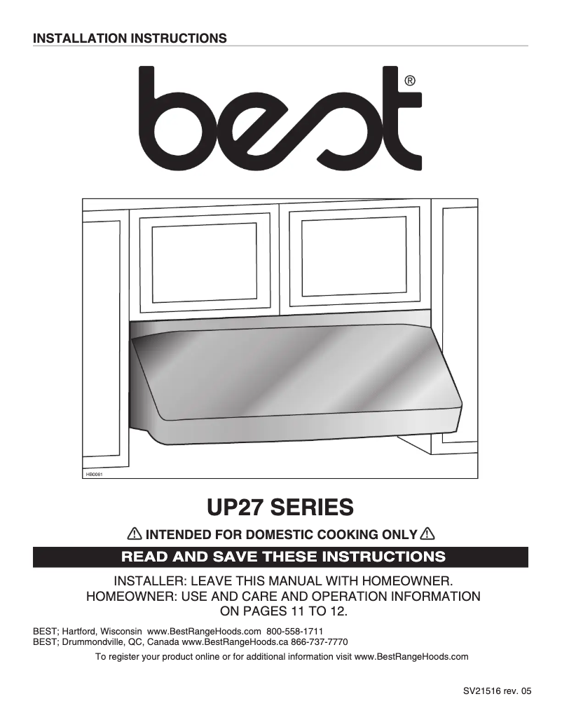 Page 1 de la notice Guide d'installation Best UP27M36SB