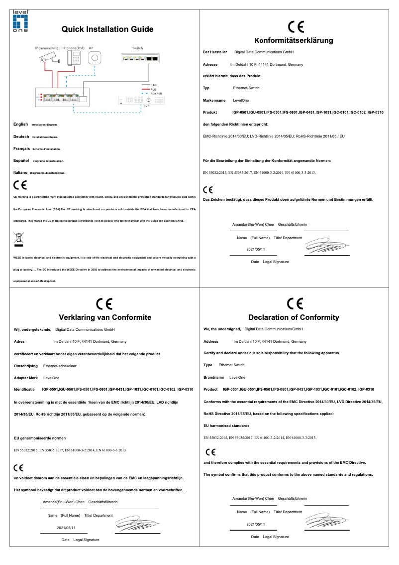 Página 1 del manual Ficha técnica LevelOne IGP-0501