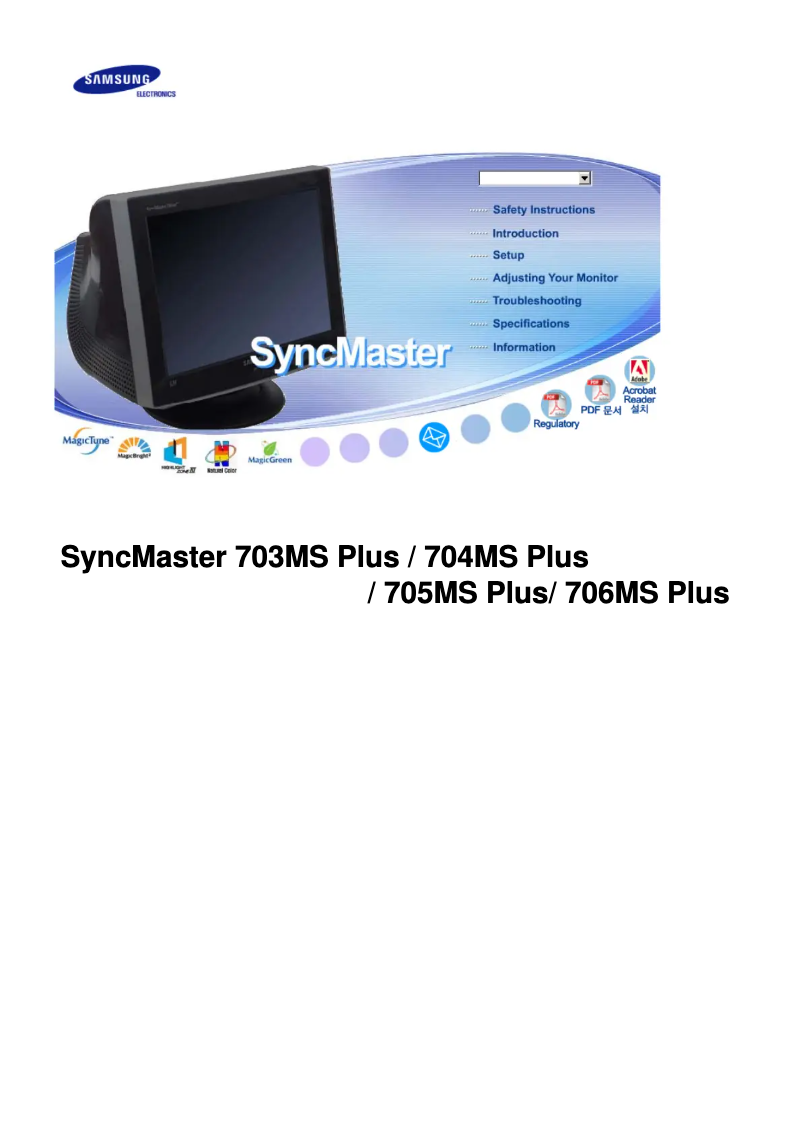 Page n°1 - Manuel utilisateur Samsung SyncMaster 704MS Plus
