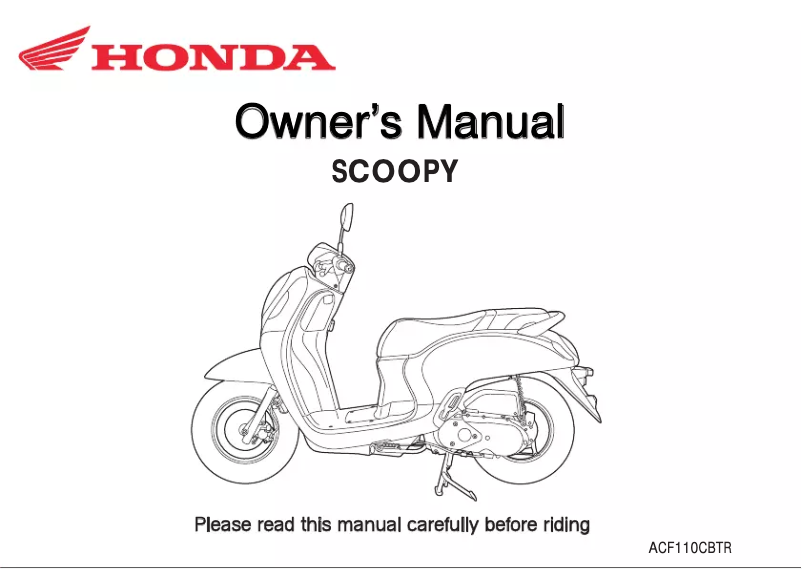 Page 1 de la notice Manuel utilisateur Honda Scoopy (2024)