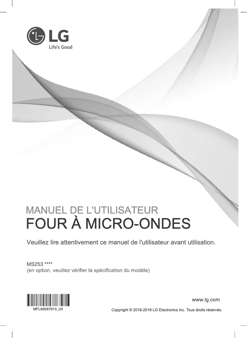 Page 1 de la notice Manuel utilisateur LG MS2535GDR