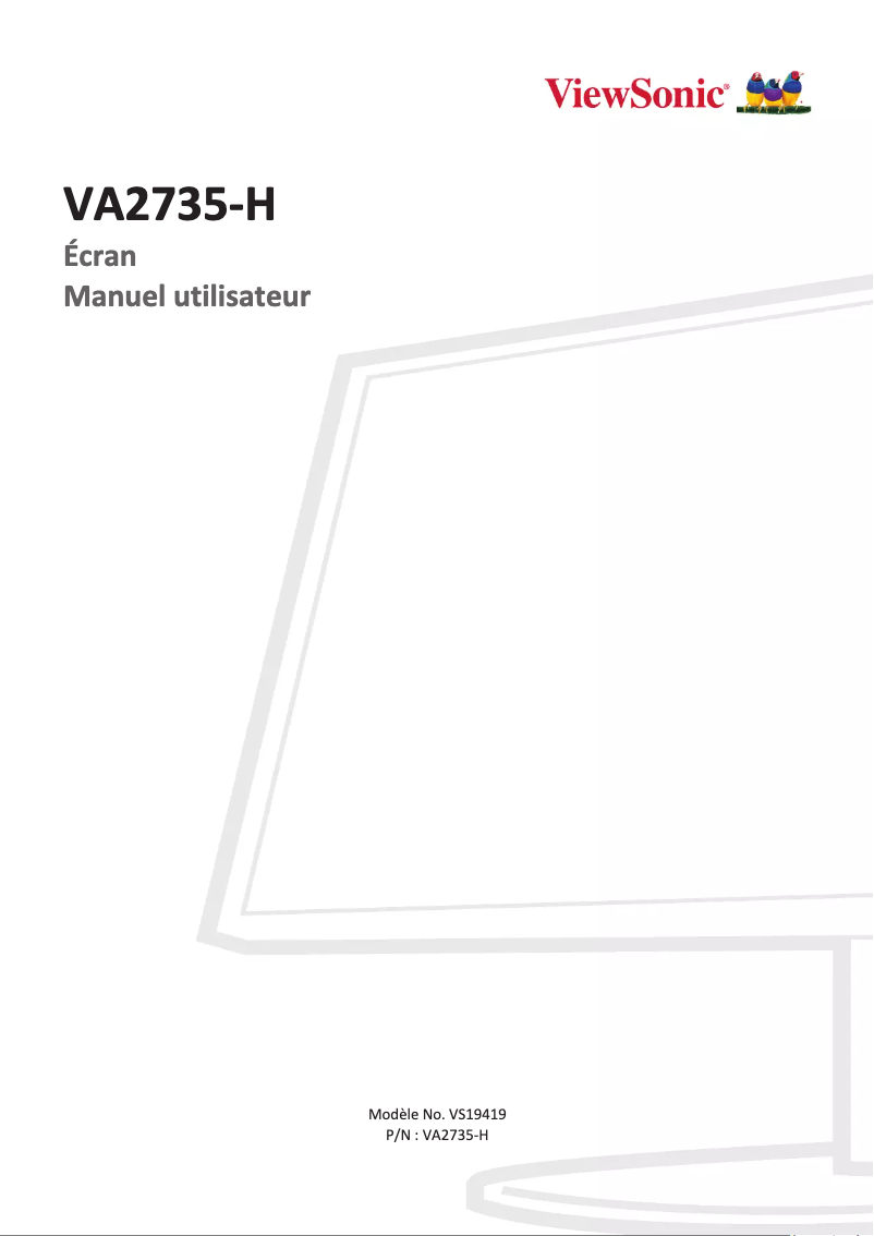Page 1 de la notice Manuel utilisateur Viewsonic VA2735-H