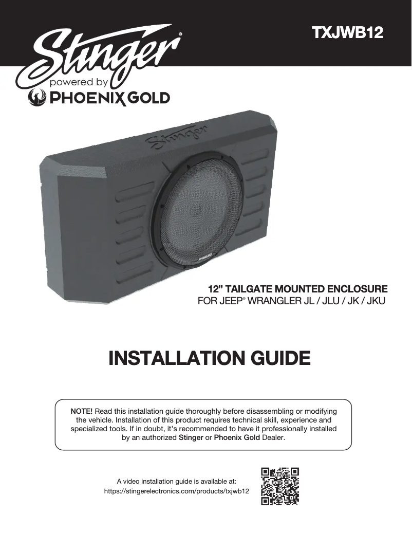 Page 1 of the manual User Manual Phoenix Gold TXJWB12