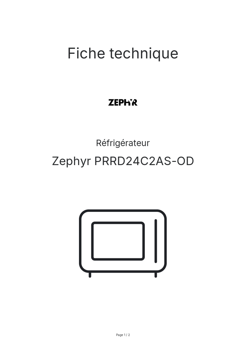 Image de la première page du manuel de l'appareil PRRD24C2AS-OD