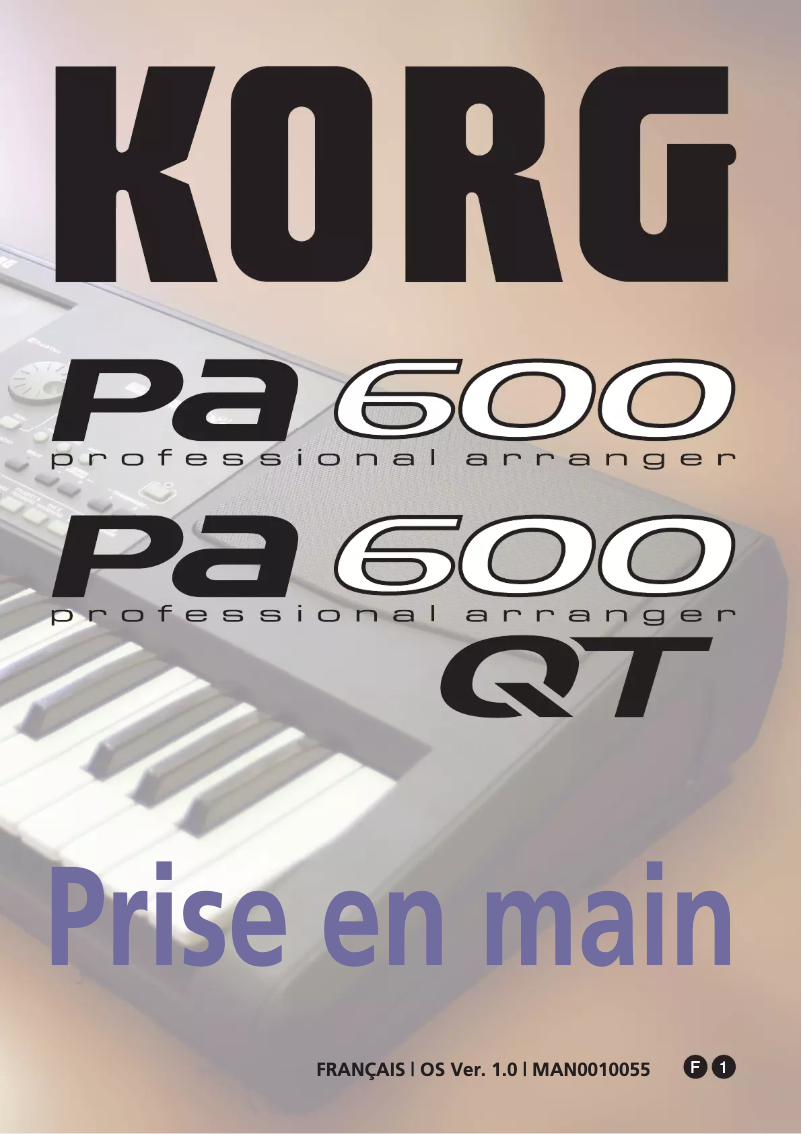 Page n°1 - Manuel utilisateur Korg Pa600