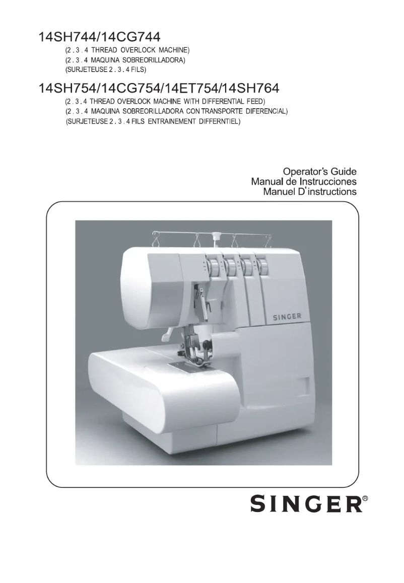 Image de la première page du manuel de l'appareil 14SH764 Stylist Serger