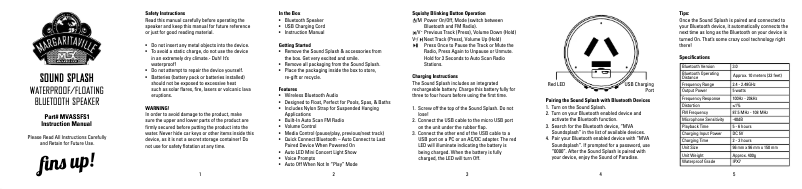 Image de la première page du manuel de l'appareil Sound Splash