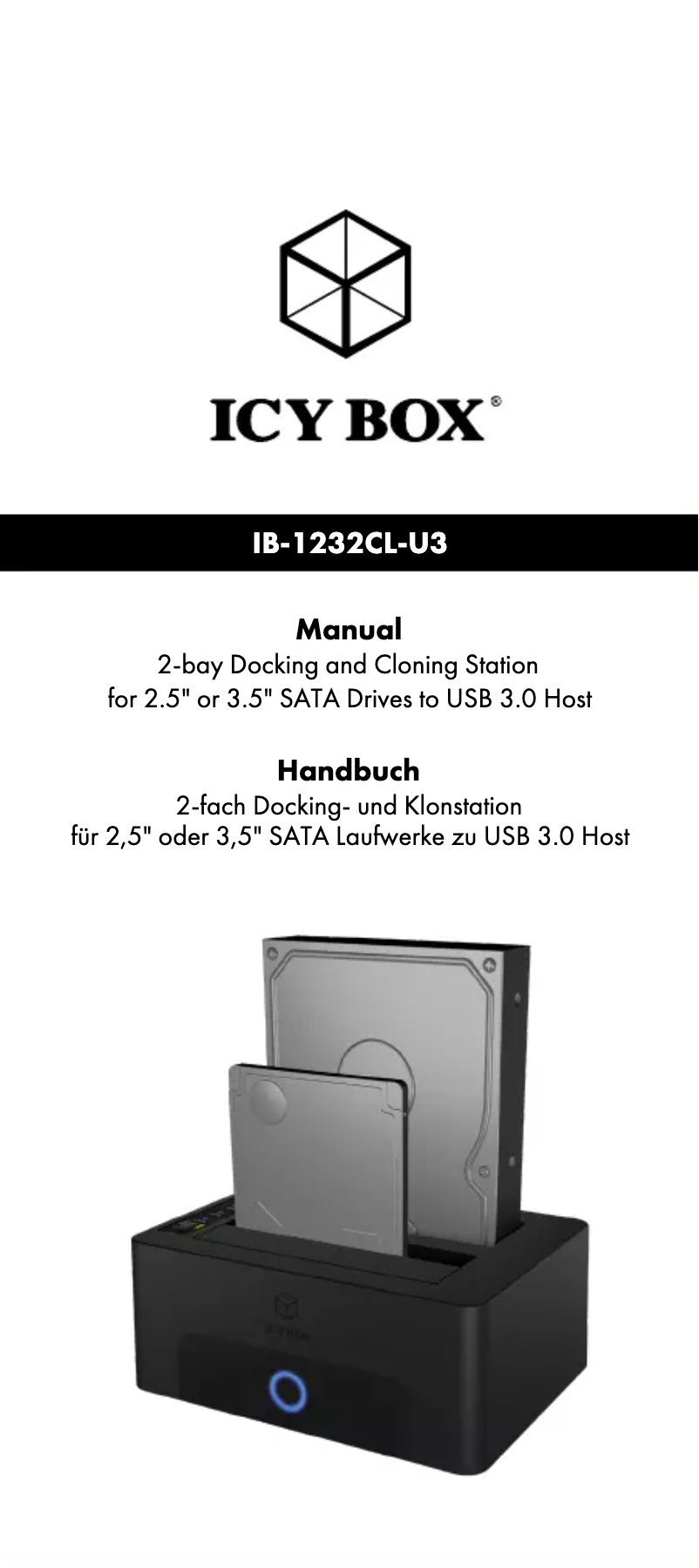 Page 1 de la notice Manuel utilisateur Icy Box IB-1232CL-U3