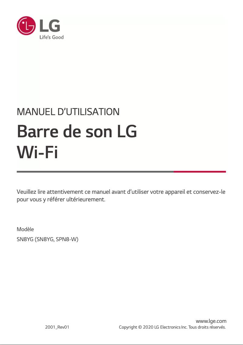 Image de la première page du manuel de l'appareil SN8YG