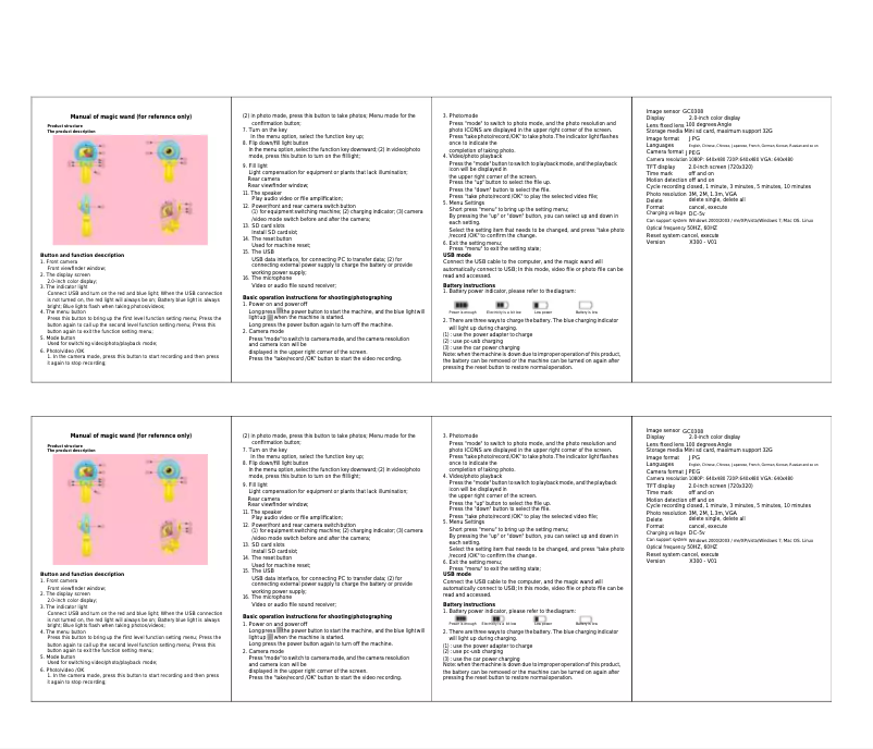 Page 1 de la notice Manuel utilisateur Silvergear Magic Wand