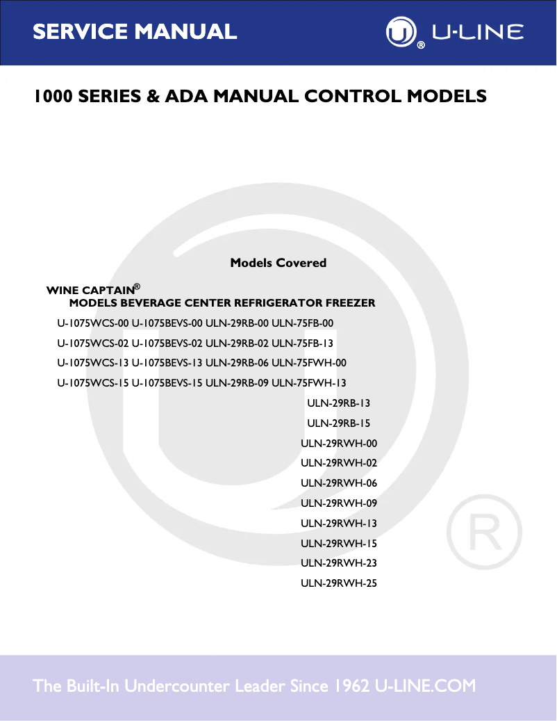 Image de la première page du manuel de l'appareil ULN-29RWH-15