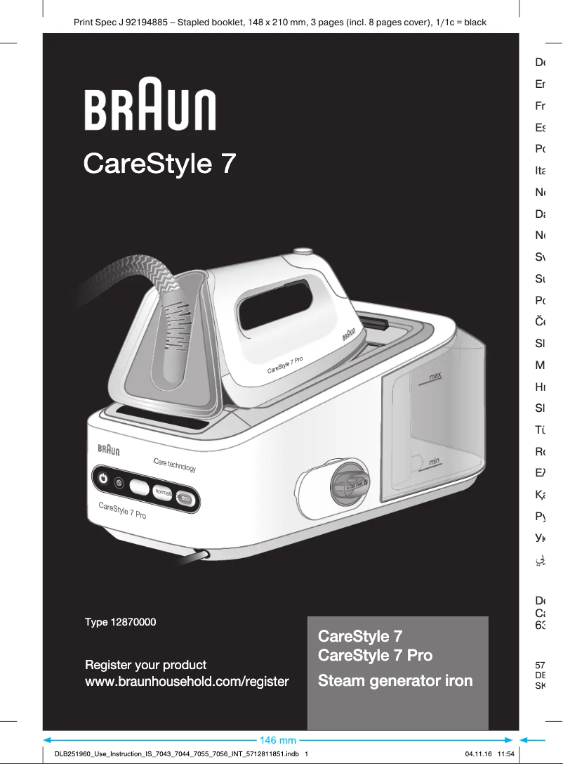 Página 1 del manual Manual de usuario Braun CareStyle 7 IS 7055