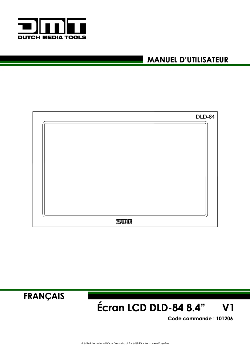 Page n°1 - Manuel utilisateur DMT DLD-84