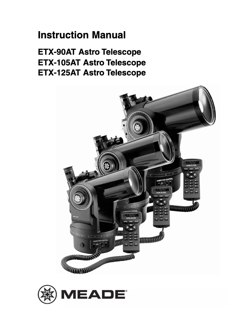 Page n°1 - Manuel utilisateur Meade ETX-125AT