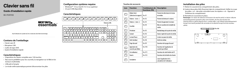 Page n°1 - Manuel utilisateur Best Buy BE-PKRFKB