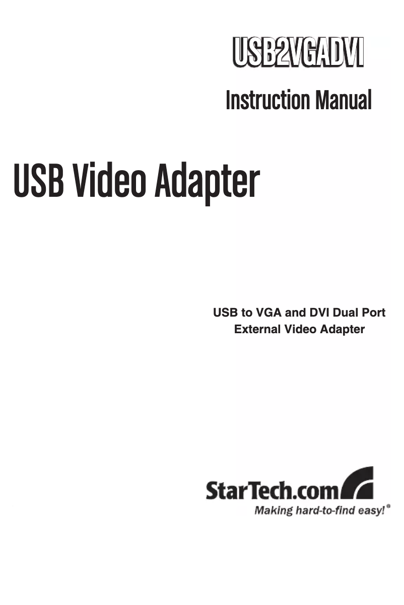 Image de la première page du manuel de l'appareil USB2VGADVI