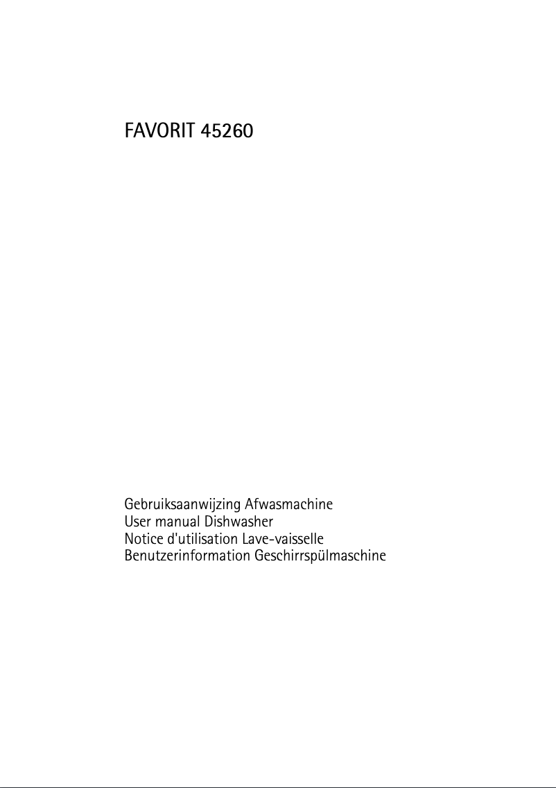 Image de la première page du manuel de l'appareil Favorit 45260 VI