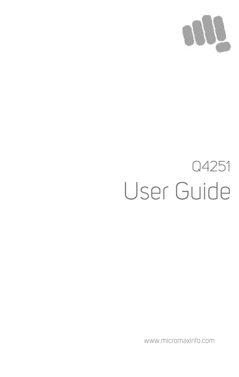 Page n°1 - Manuel utilisateur Micromax Q4251