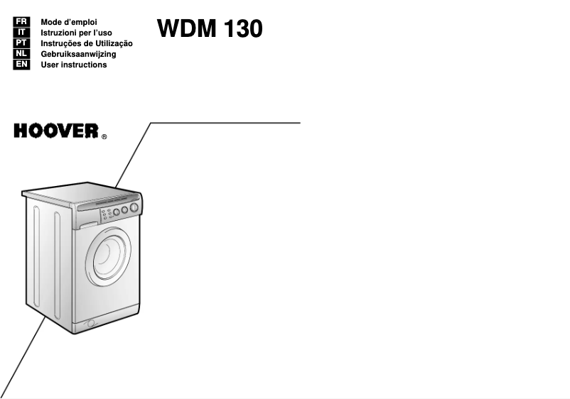 Page n°1 - Manuel utilisateur Hoover WDM 130 01