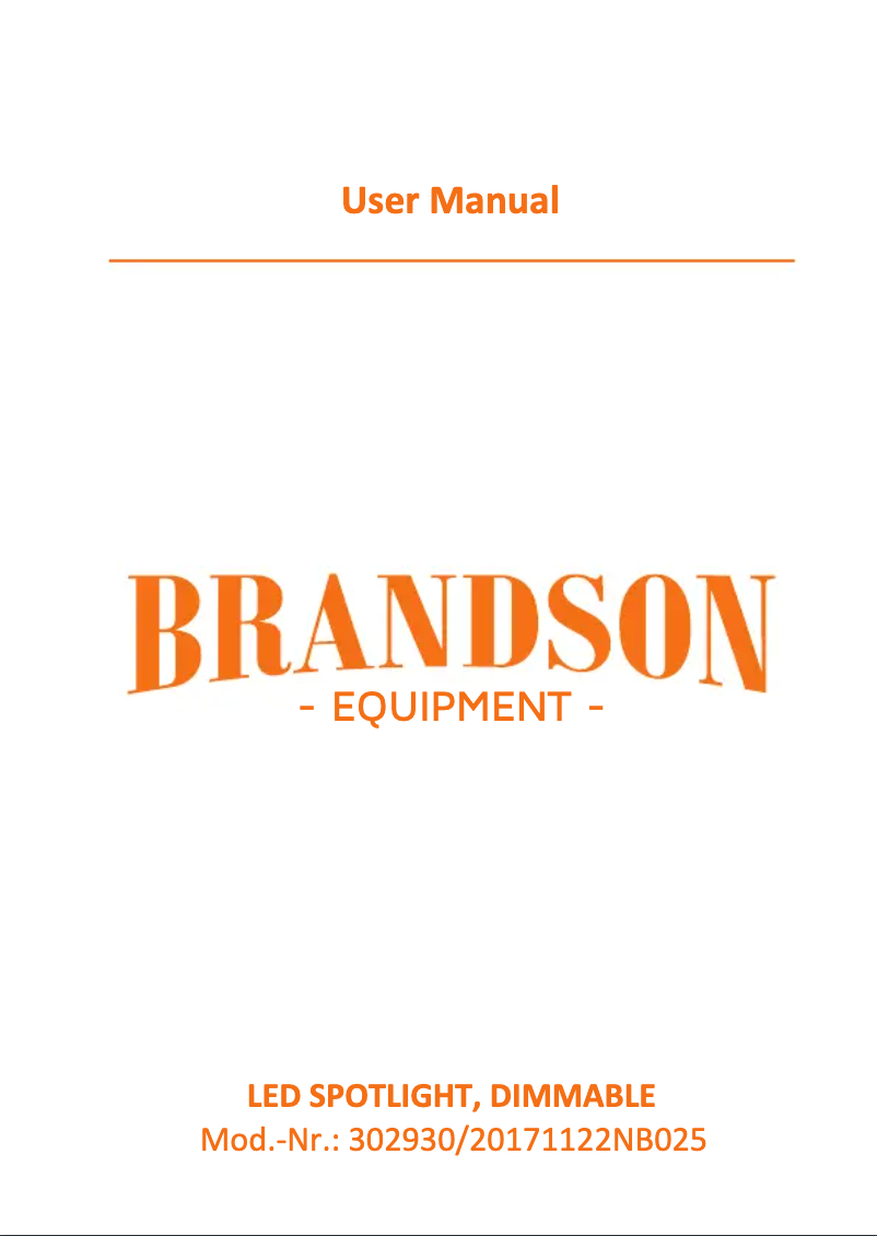 Page n°1 - Manuel utilisateur Brandson 302930