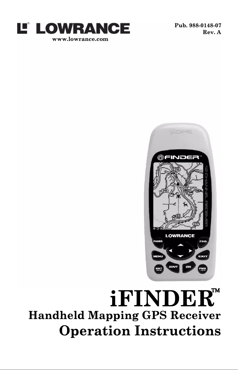 Image de la première page du manuel de l'appareil IFinder