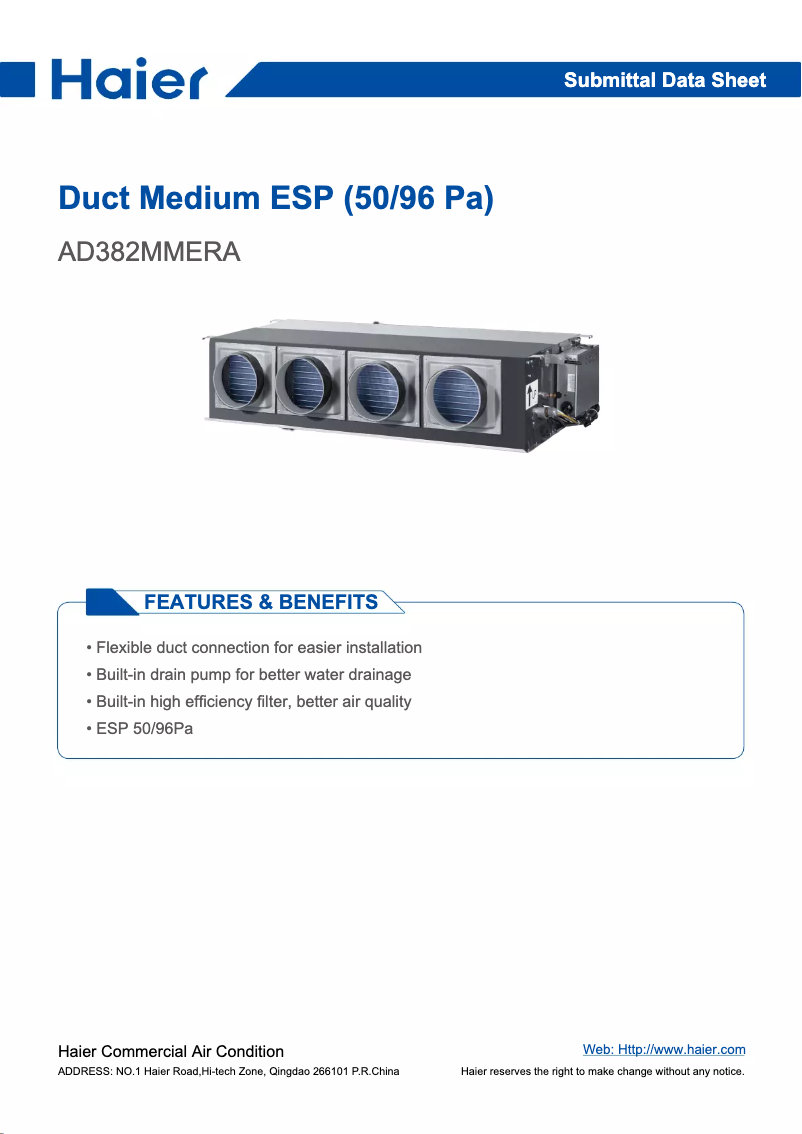 Image de la première page du manuel de l'appareil AD382MMERA