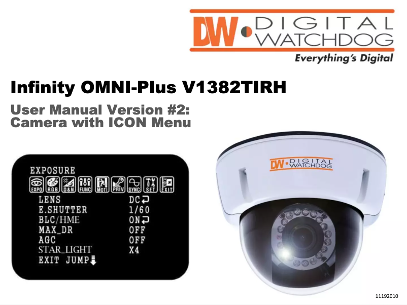 Page 1 de la notice Manuel utilisateur Digital Watchdog Infinity Omni-Plus DWC-V1382TIRH