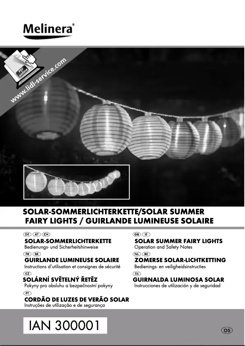 Page 1 de la notice Manuel utilisateur Melinera IAN 300001