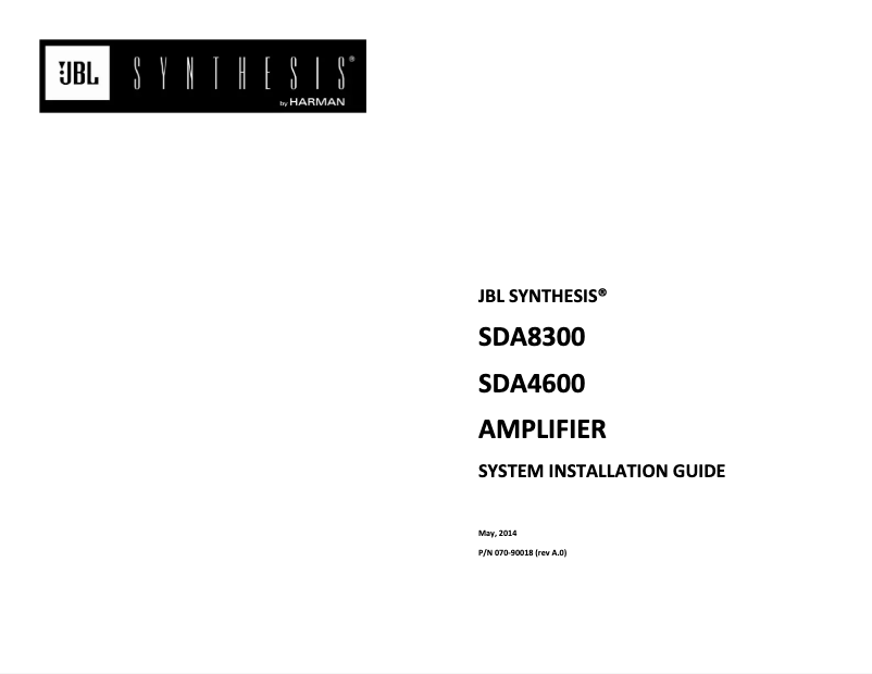Image de la première page du manuel de l'appareil Synthesis SDA4600