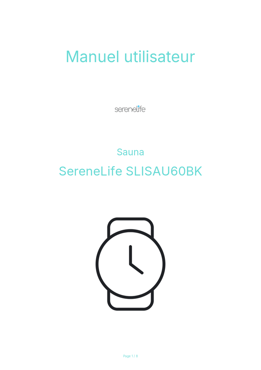 Page n°1 - Manuel utilisateur SereneLife SLISAU60BK