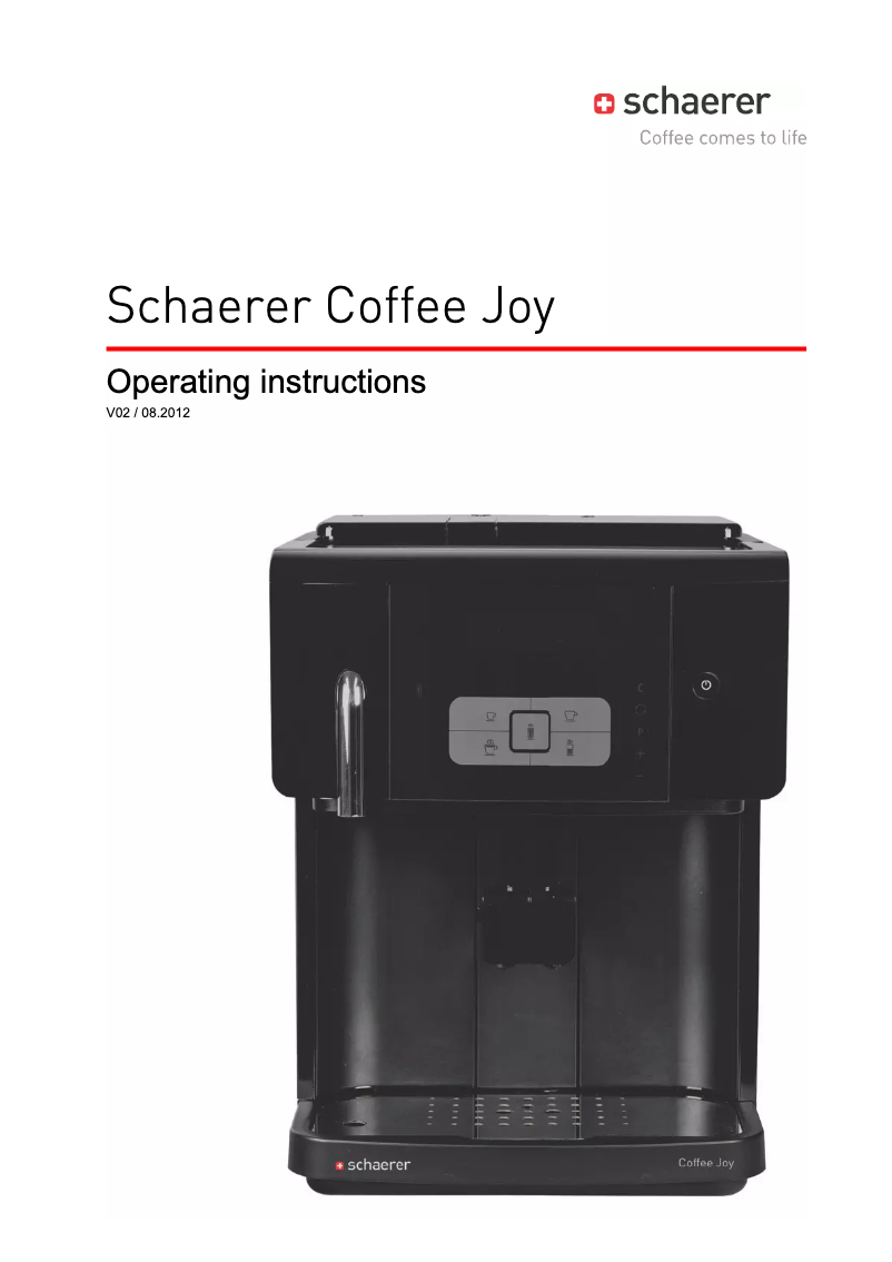 Page 1 de la notice Manuel utilisateur Schaerer Coffee Joy