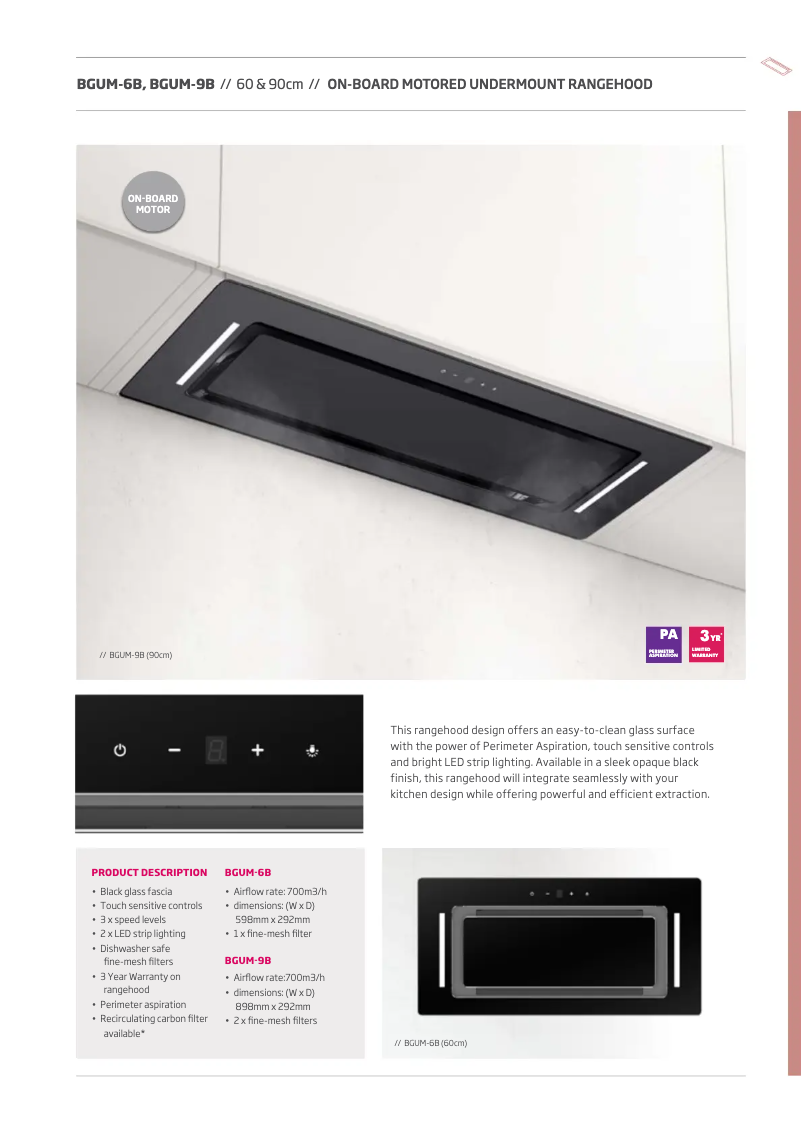 Page 1 de la notice Fiche technique Schweigen BGUM-6B